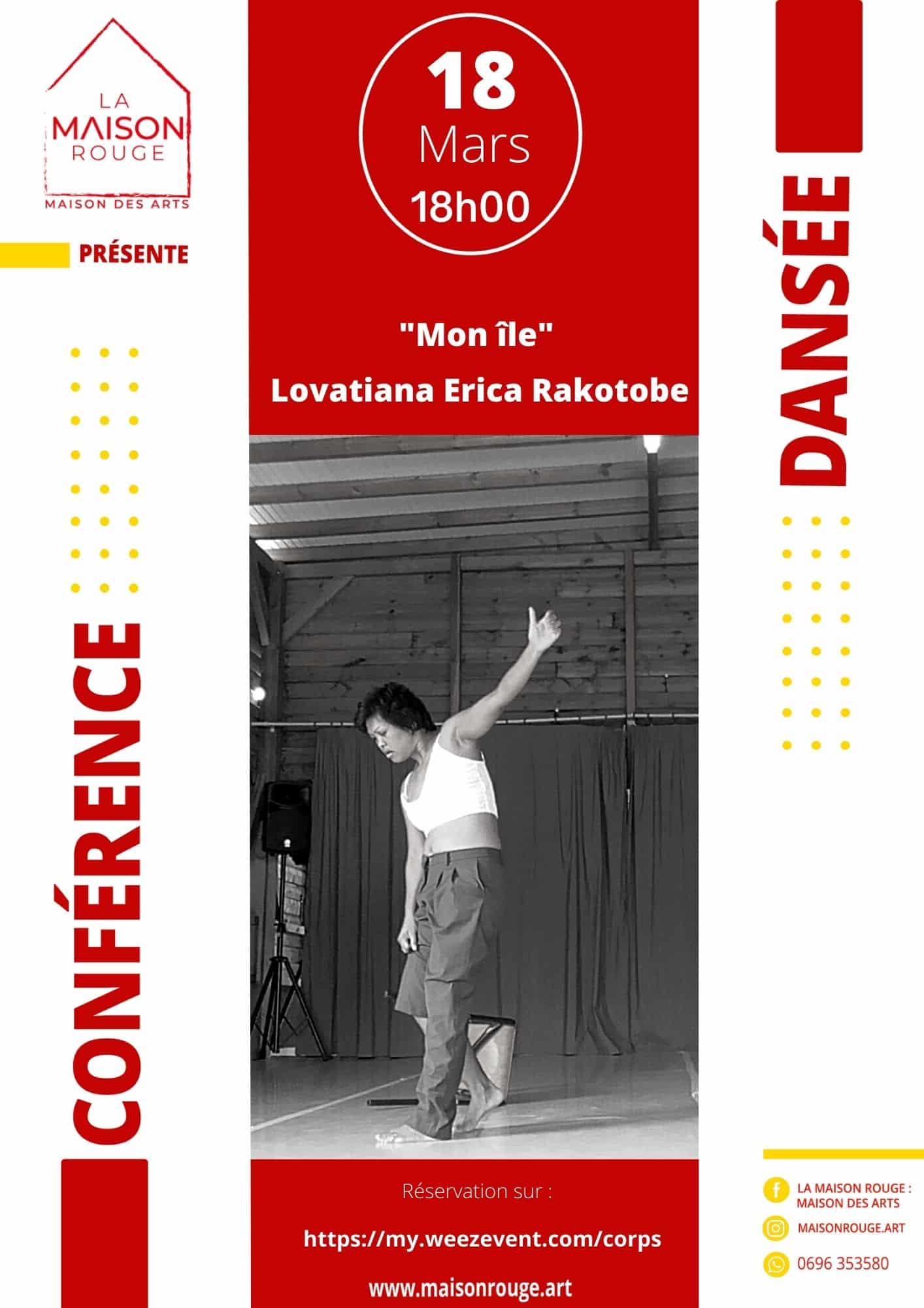 Conférence dansée avec Lovatiana Rakotobe à la Maison Rouge : Maison des Arts