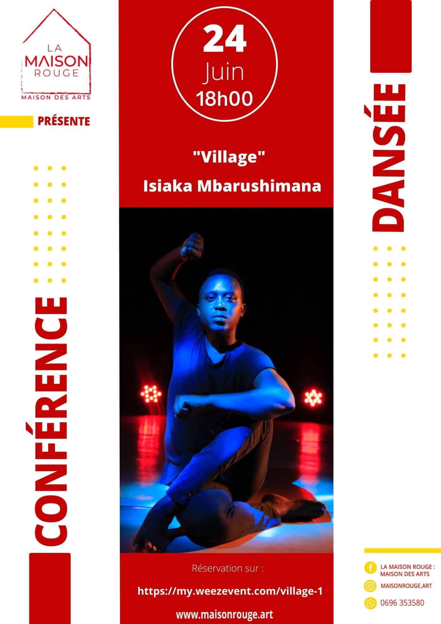 Isiaka Mbarushimana vous présente sa conférence dansée à la Maison Rouge : Maison des Arts