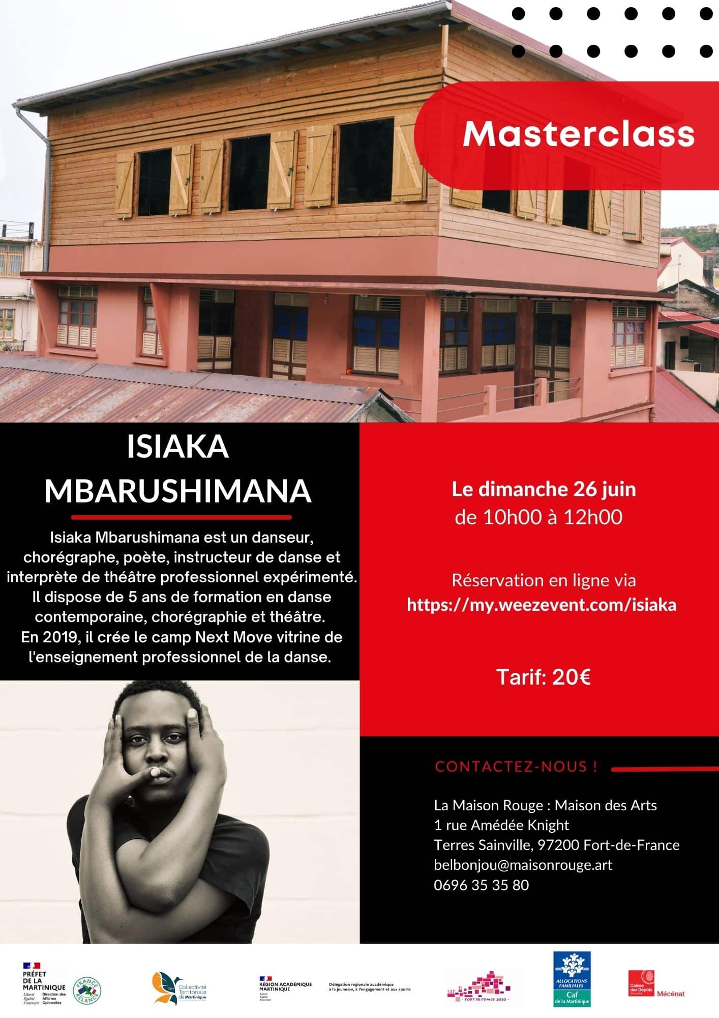 Masterclass avec Isiaka Mbarushimana à la Maison Rouge : Maison des Arts